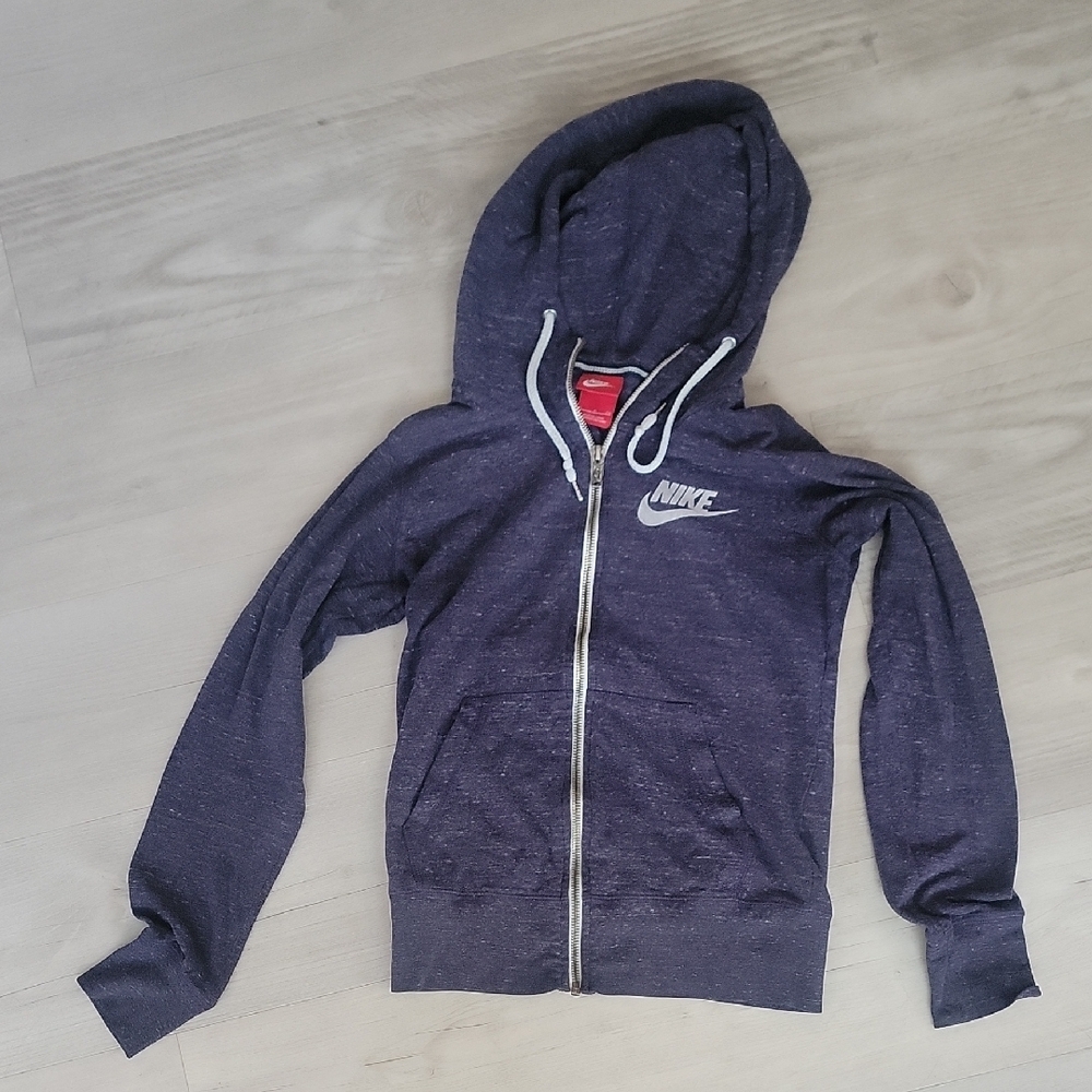 Nike Heathered Purple and White Zip-Up Lightweight Jacket